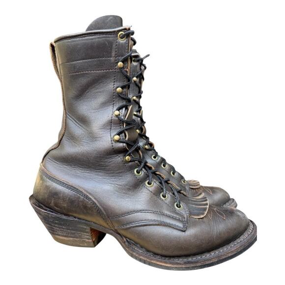 Unbranded Other - Vintage Leather Packer Lacer Work Boot Men size 9 E wide